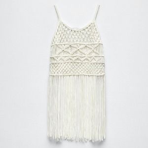 ZARA Fringed Knit Top